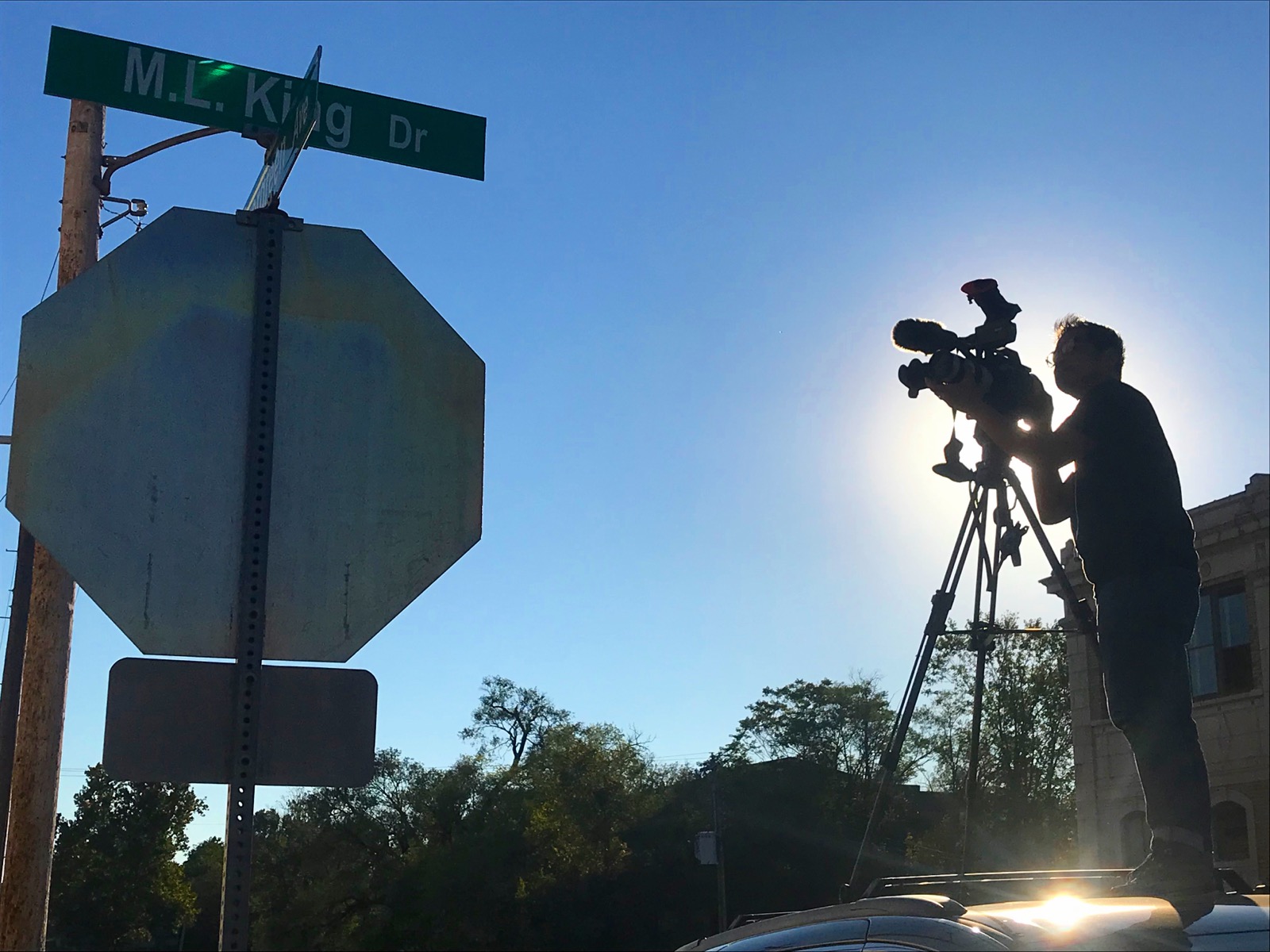 A Tilt Shift Media cinematographer filming on location